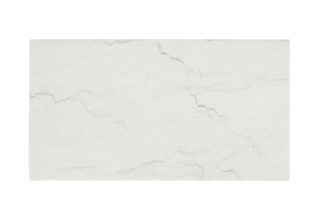 Thisted White/Black Rect Marble Coffee Table w/ Casters - Ornate Home