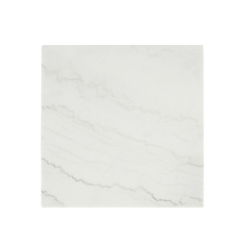 Thisted White/Black Square Marble End Table - Ornate Home