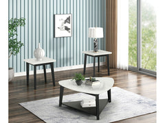 Thisted White/Black Triangle Marble Coffee Table - Ornate Home
