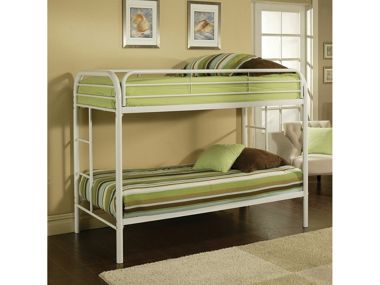 Thomas White Bunk Bed (Twin/Twin) - Ornate Home