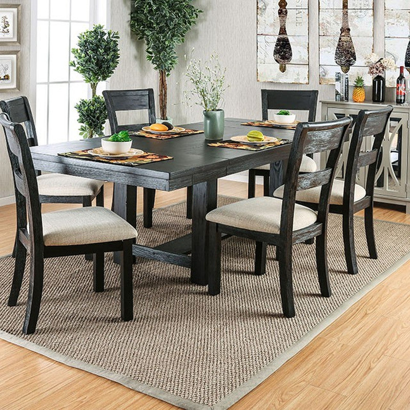 Thomaston Wire-Brushed Black Dining Table - Ornate Home