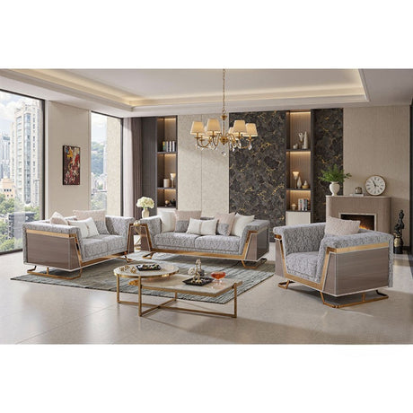 Thomasyn Gold/Animal Print Loveseat - Ornate Home