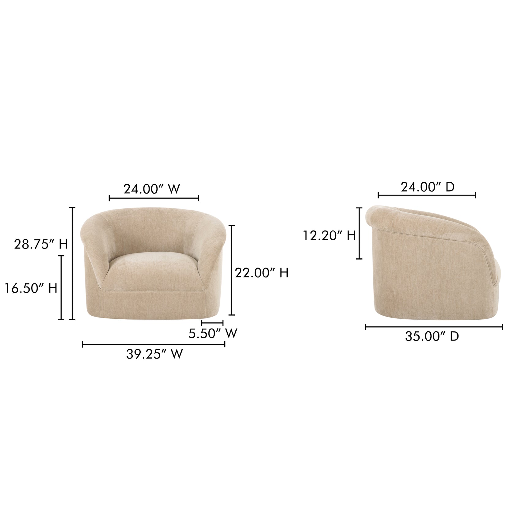 Thora Beige Lounge Chair - Ornate Home