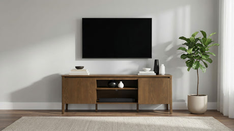 Thori Dark Brown 63-inch 2-door TV Stand Media Console - Ornate Home