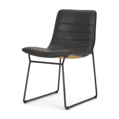 Thornton Brown/Black Solid Back Dining Side Chair (Set of 2) - Ornate Home