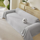 Three Layer Woven Soft Breathable Sofa Cover Blanket, Textured Chevron Couch Cover - Ornate Home