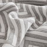 Three Layer Woven Soft Breathable Sofa Cover Blanket, Textured Chevron Couch Cover - Ornate Home