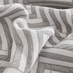 Three Layer Woven Soft Breathable Sofa Cover Blanket, Textured Chevron Couch Cover - Ornate Home