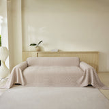 Three Layer Woven Soft Breathable Sofa Cover Blanket, Textured Chevron Couch Cover - Ornate Home
