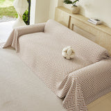 Three Layer Woven Soft Breathable Sofa Cover Blanket, Textured Chevron Couch Cover - Ornate Home