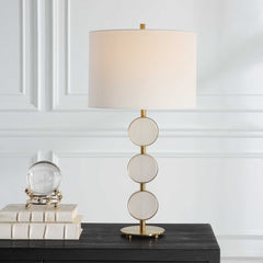 Three Rings Brass Contemporary Table Lamp - Ornate Home
