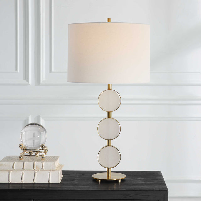 Three Rings Brass Contemporary Table Lamp - Ornate Home