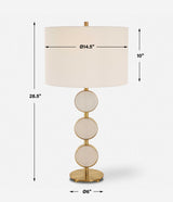 Three Rings Brass Contemporary Table Lamp - Ornate Home