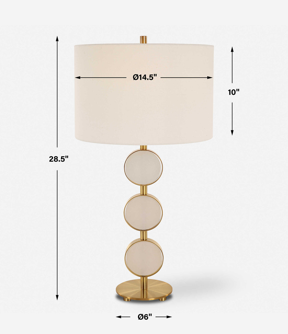 Three Rings Brass Contemporary Table Lamp - Ornate Home