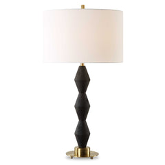Threefold Black Stone Table Lamp - Ornate Home