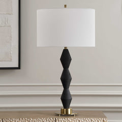 Threefold Black Stone Table Lamp - Ornate Home