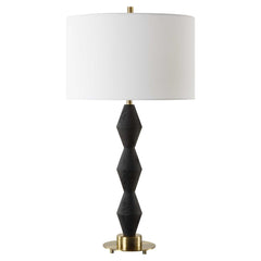 Threefold Black Stone Table Lamp - Ornate Home