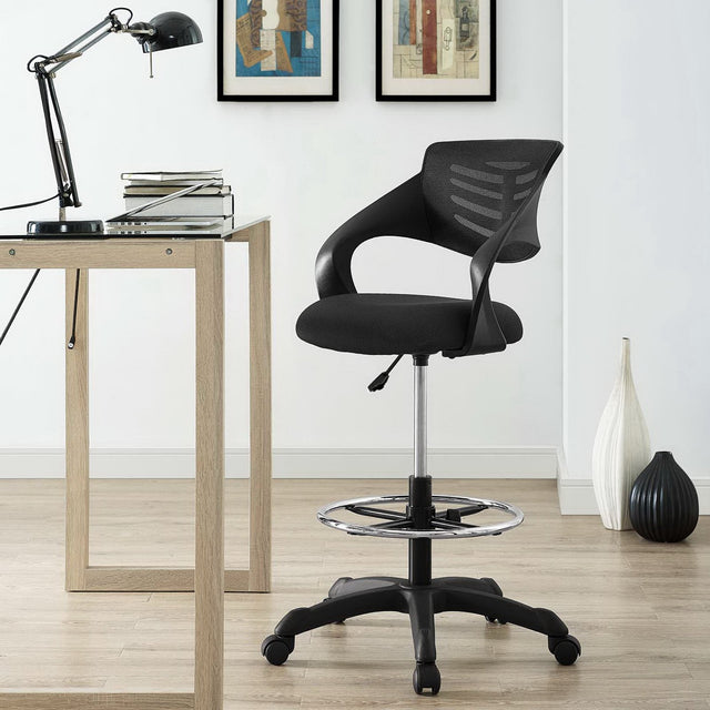 Thrive Black Mesh Drafting Chair - Ornate Home