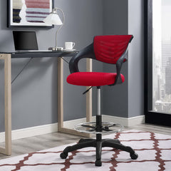 Thrive Red Mesh Drafting Chair - Ornate Home
