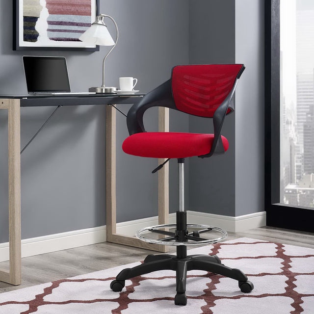 Thrive Red Mesh Drafting Chair - Ornate Home