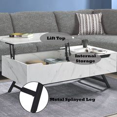 Throm White Coffee Table w/ Lift Top & Storage - Ornate Home