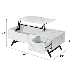 Throm White Coffee Table w/ Lift Top & Storage - Ornate Home