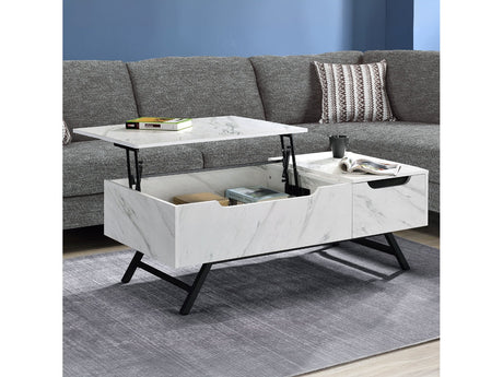 Throm White Coffee Table w/ Lift Top & Storage - Ornate Home