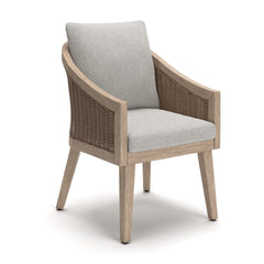 Thunder Trails Light Gray/Beige Outdoor Arm Chair (Set of 2) - Ornate Home
