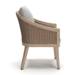 Thunder Trails Light Gray/Beige Outdoor Arm Chair (Set of 2) - Ornate Home