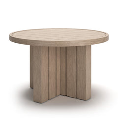 Thunder Trails Light Gray/Beige Outdoor Dining Table - Ornate Home