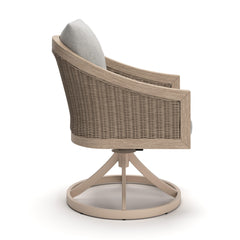 Thunder Trails Light Gray/Beige Outdoor Swivel Chair (Set of 2) - Ornate Home