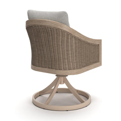 Thunder Trails Light Gray/Beige Outdoor Swivel Chair (Set of 2) - Ornate Home