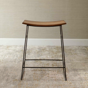 Thura Walnut Counter Stool - Ornate Home