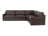 Thurlow Espresso Brown Leather 3 Piece Right Modular Sectional - Ornate Home