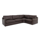 Thurlow Espresso Brown Leather 3 Piece Right Modular Sectional - Ornate Home