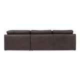Thurlow Espresso Brown Leather 3 Piece Right Modular Sectional - Ornate Home