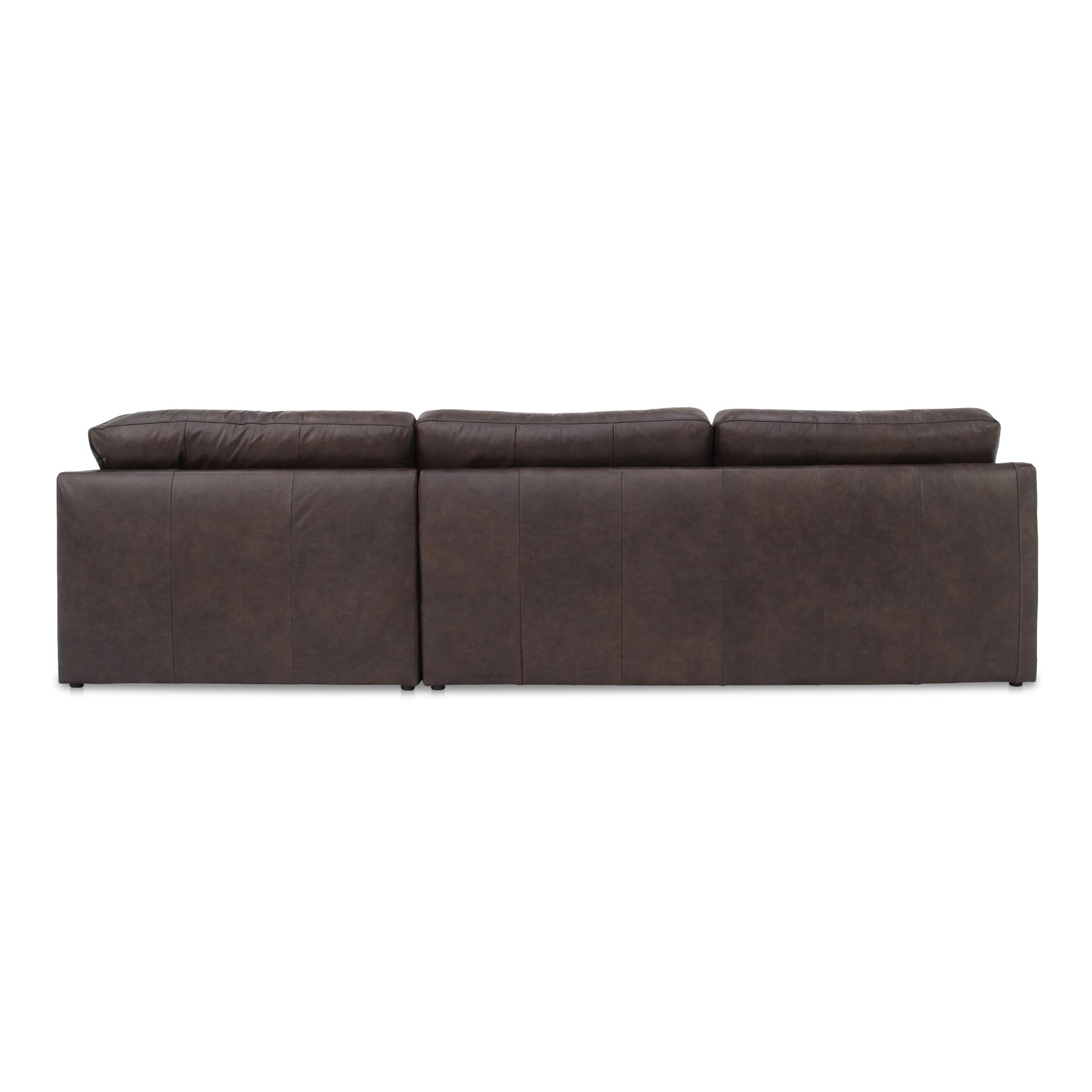 Thurlow Espresso Brown Leather 3 Piece Right Modular Sectional - Ornate Home