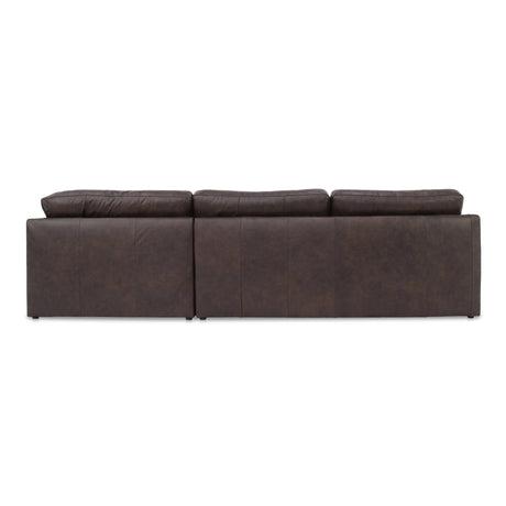 Thurlow Espresso Brown Leather 3 Piece Right Modular Sectional - Ornate Home