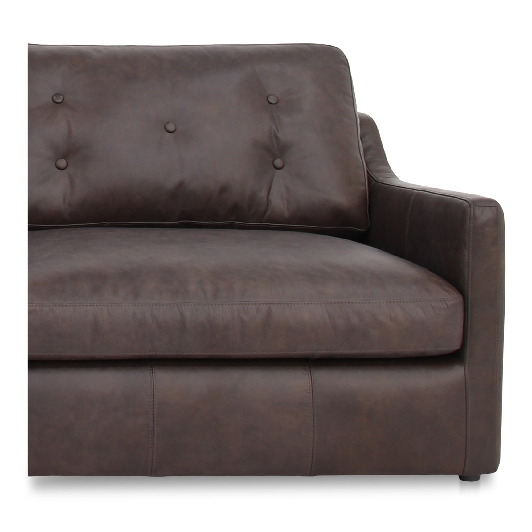 Thurlow Espresso Brown Leather 3 Piece Right Modular Sectional - Ornate Home
