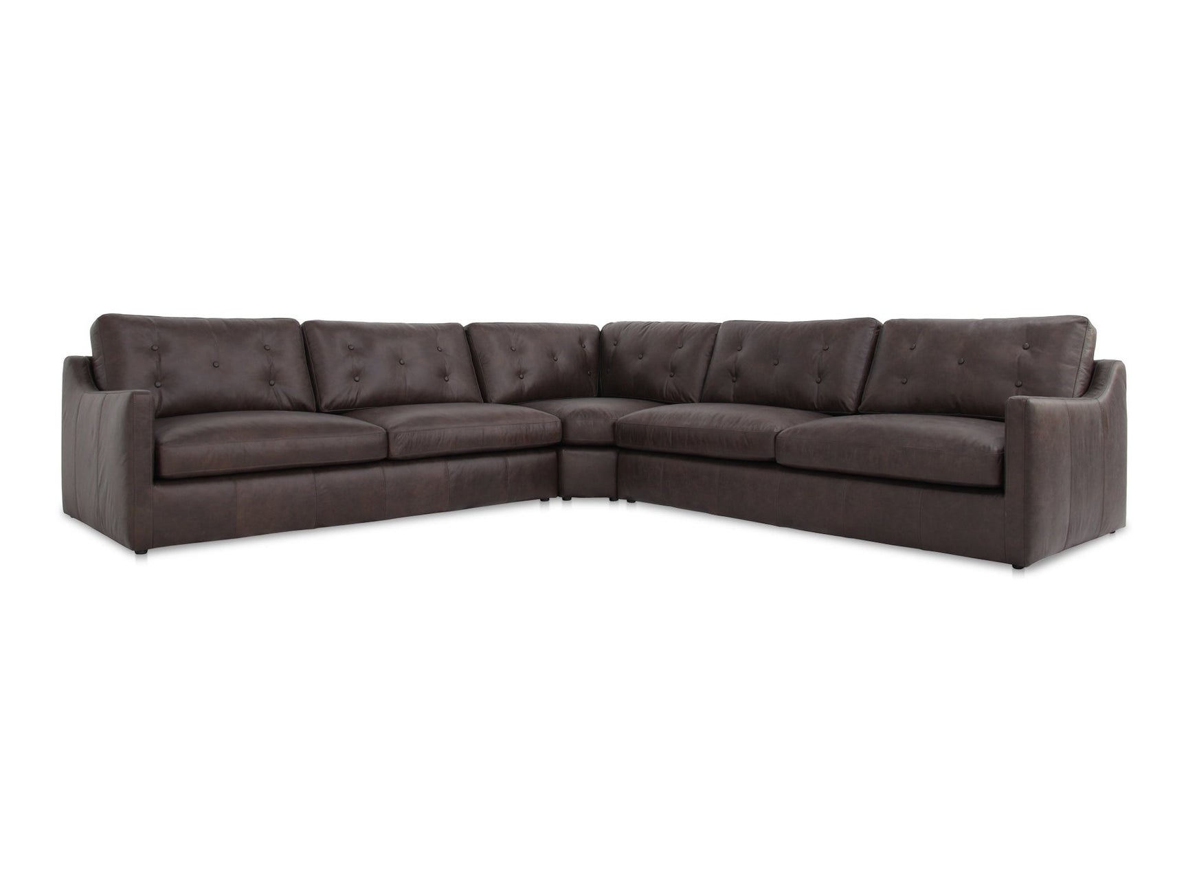 Thurlow Espresso Brown Leather Corner Modular Sectional - Ornate Home