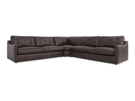 Thurlow Espresso Brown Leather Corner Modular Sectional - Ornate Home