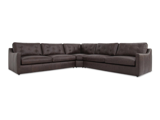 Thurlow Espresso Brown Leather Corner Modular Sectional - Ornate Home