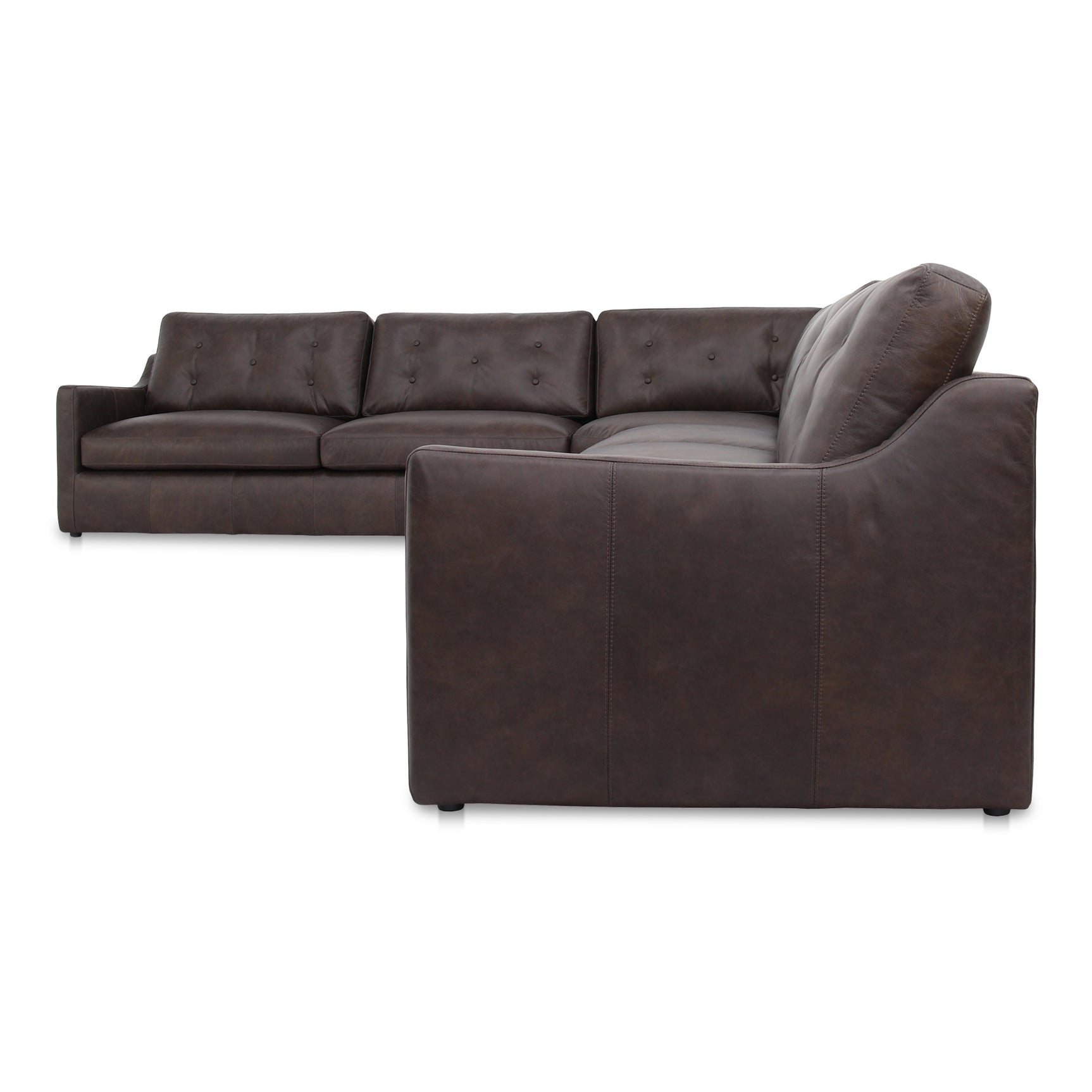 Thurlow Espresso Brown Leather Corner Modular Sectional - Ornate Home