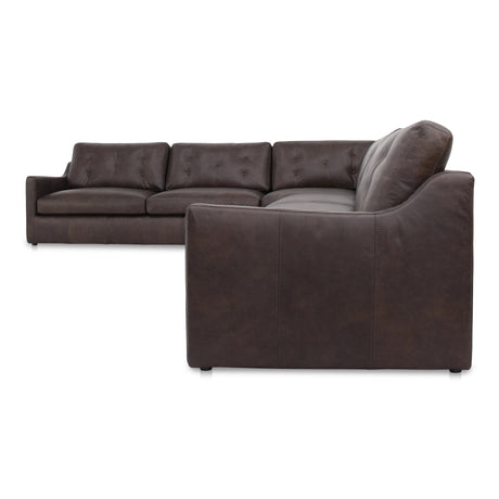Thurlow Espresso Brown Leather Corner Modular Sectional - Ornate Home