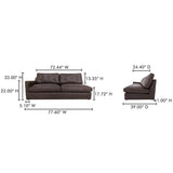 Thurlow Espresso Brown Leather Left Arm Facing Sofa - Ornate Home