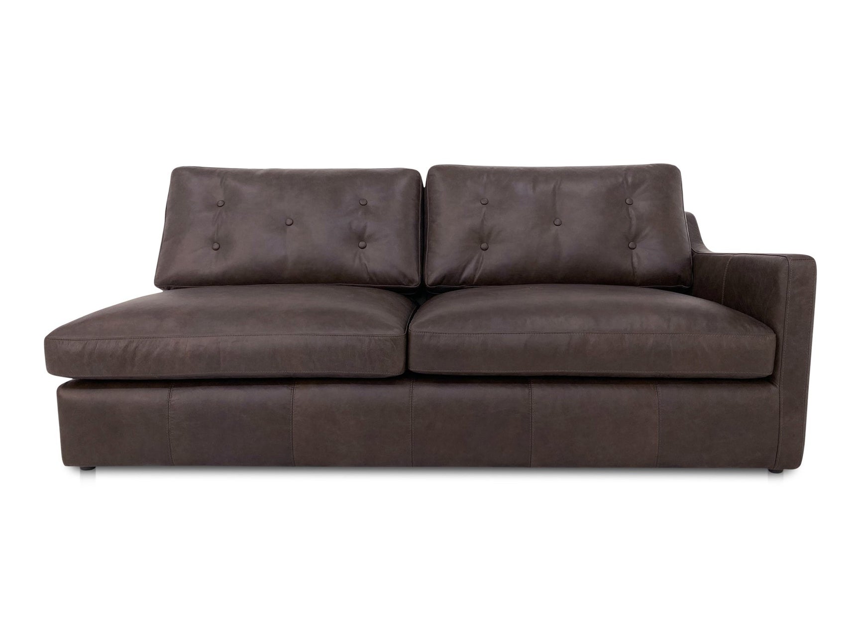 Thurlow Espresso Brown Leather Right Arm Facing Sofa - Ornate Home