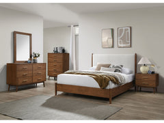 Thusis Walnut/Beige 4 Pc. Queen Bedroom Set - Ornate Home