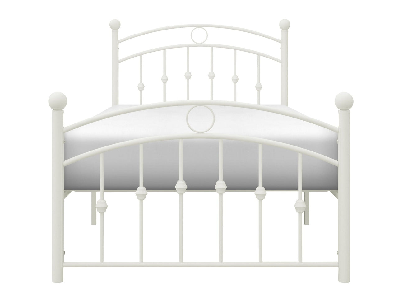 Tiana White Twin Metal Platform Bed - Ornate Home