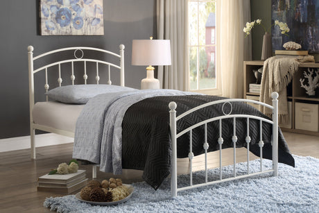 Tiana White Twin Metal Platform Bed - Ornate Home