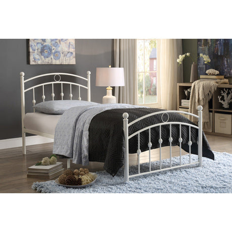 Tiana White Twin Metal Platform Bed - Ornate Home